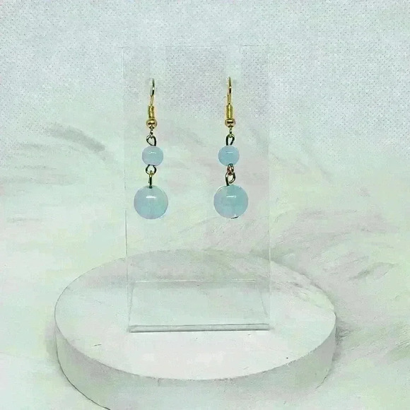 Jelly Beaded Sky Blue Earring - Picture 1 of 4